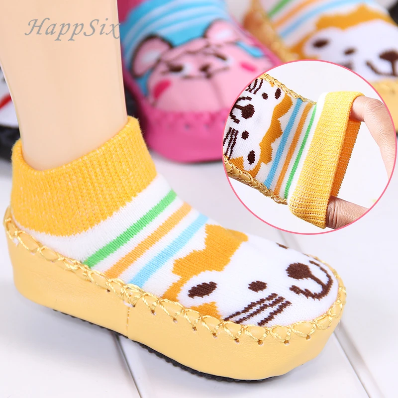 baby floor socks cotton boys girls soft cartoon Baby Toddler Non-Slip Booties Shoes Socks Autumn Winter Thicken Antiskid Sock | Детская