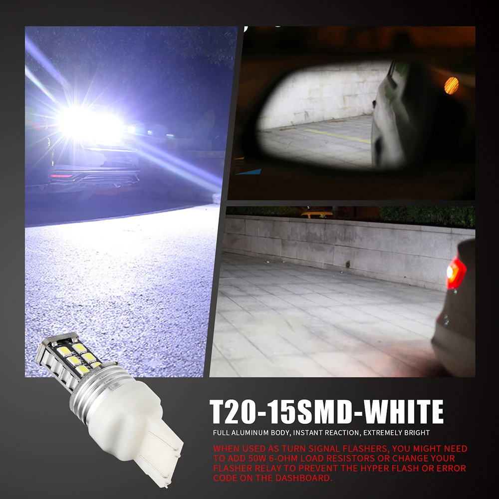 

2 шт. T20 автомобильный фонарь Boulb 7440 Led W21W 2835 SMD СВЕТОДИОДНЫЙ Автомобильный фсветильник заднего хода стоп светильник белый DC 12V Поворотный фона...
