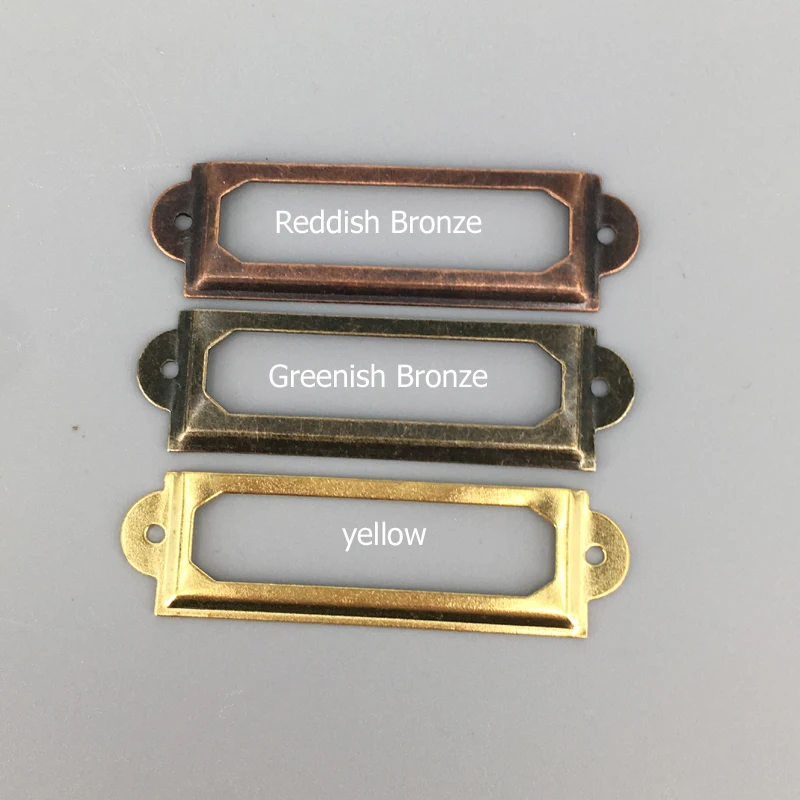 Shelf Drawer Cabinet 60 X 17mm Vintage Box Case Metal Label Frames