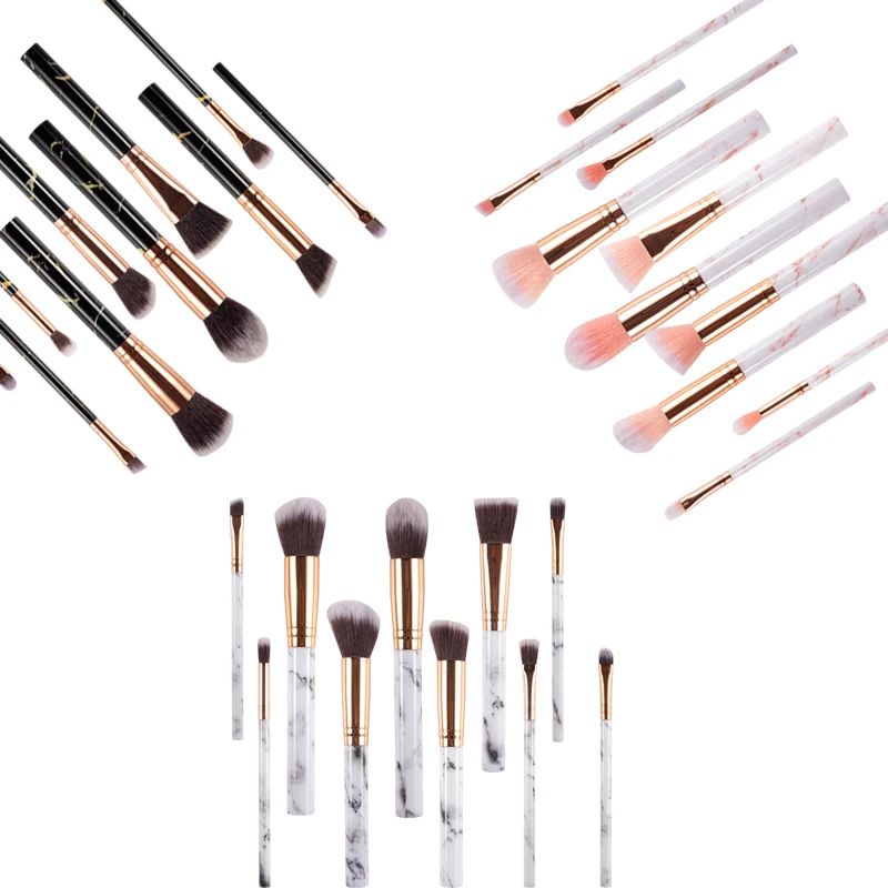 Anmor 10 шт. кисти для макияжа мраморная Кисть Набор основы теней Профессиональный