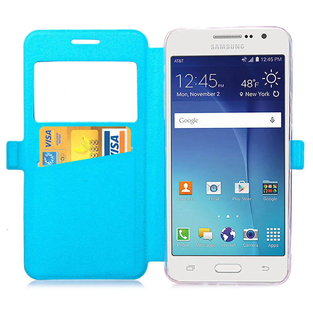 Asuwish флип-чехол кожаный чехол для телефона samsung Galaxy Grand Prime Grandprime SM G530 G530H G531 G531H G531F SM-G530H SM-G531H