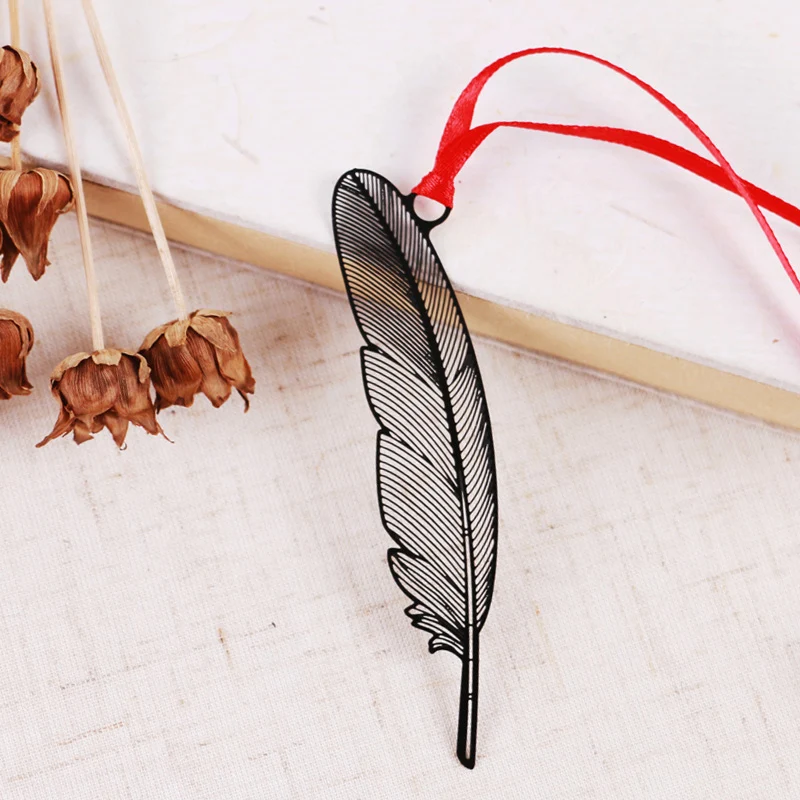 DIY милые каваи черная бабочка перо металлические закладки для книги бумажные креативные предметы милые корейские канцелярские принадлежности Подарочная посылка