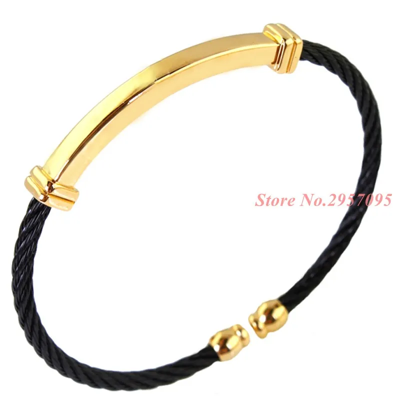 Новые модные женские и мужские Кабельные Браслеты из нержавеющей стали золотого