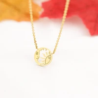 wholesale 10pcs star moon sun necklaces for women men kids fashion jewelry stainless steel chain rose gold necklaces pendants