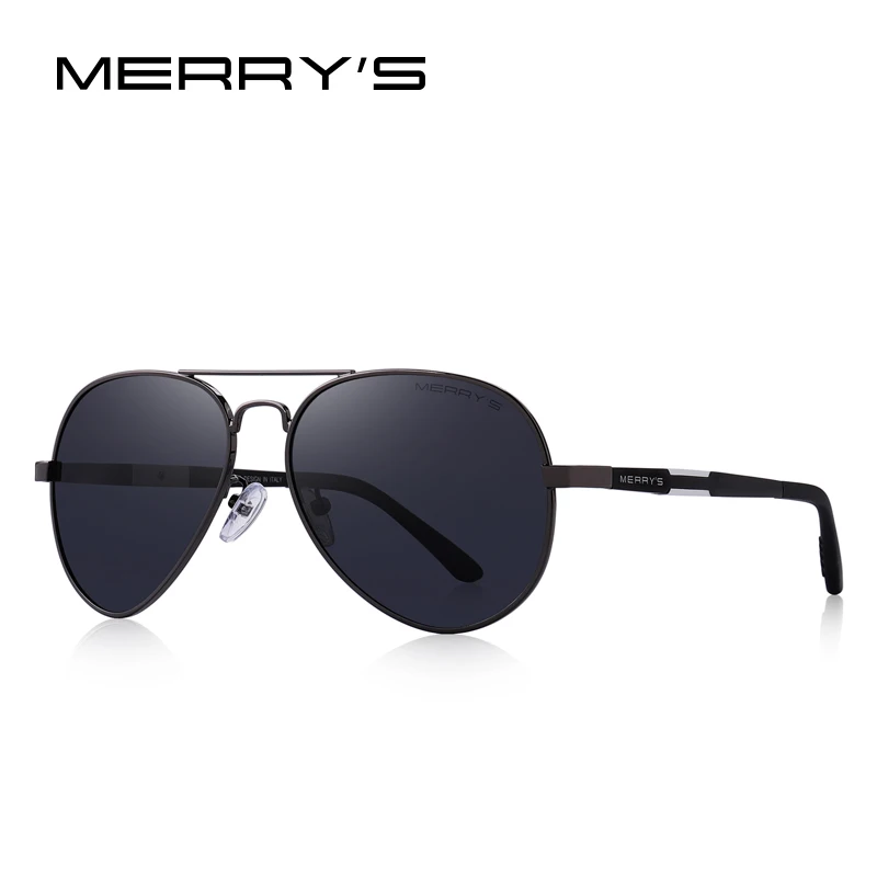 C02 Gray MERRYS дизайнерские мужские классические HD поляризованные солнцезащитные очки пилота для вождения авиационные алюминиевые мужские очки с защитой UV400 S8285 - Цвет линз: C02 Gray