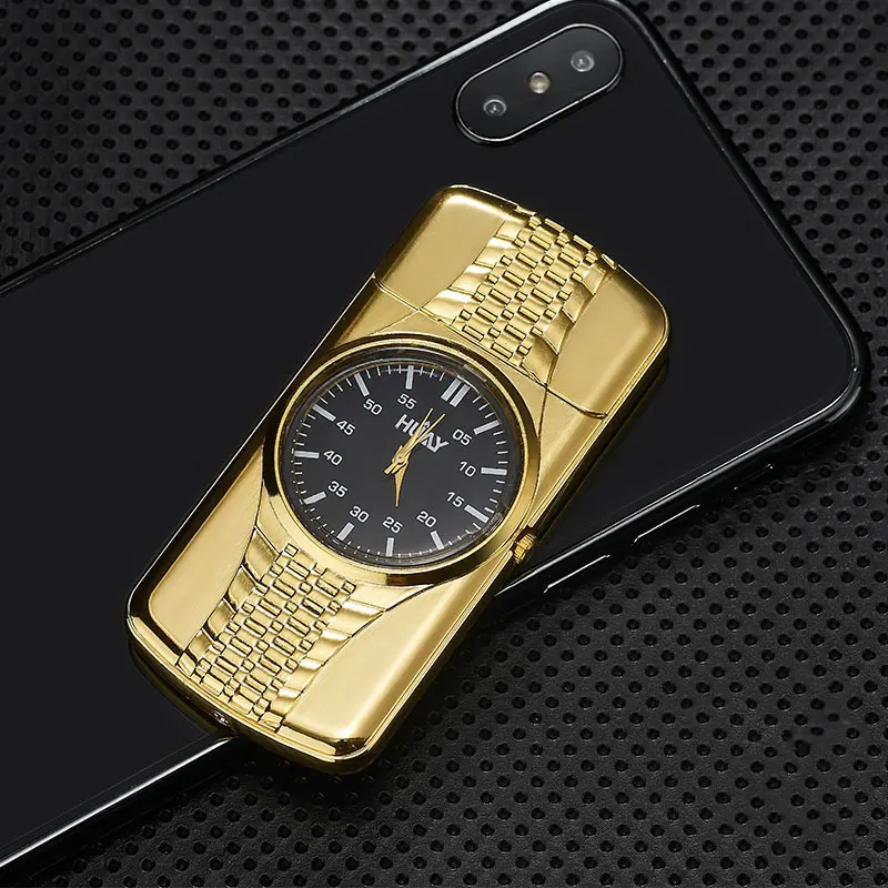 Крутые светящиеся часы плазменная Зажигалка двойная дуга USB зарядка Электронная