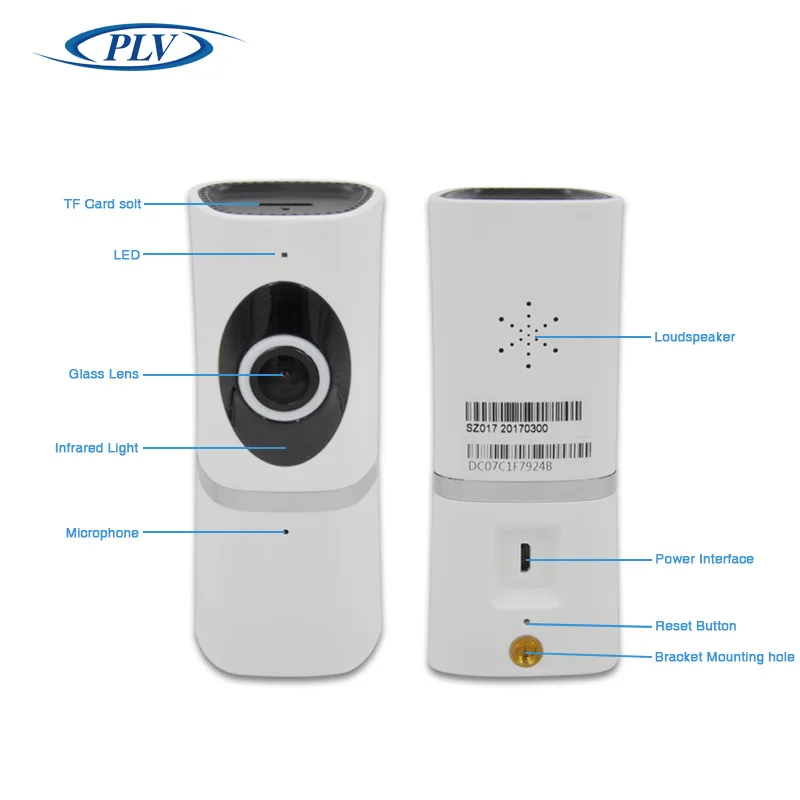 PLV HD 720P Беспроводной IP Камера 360 градусов панорамный FishEye Ночное видение мини