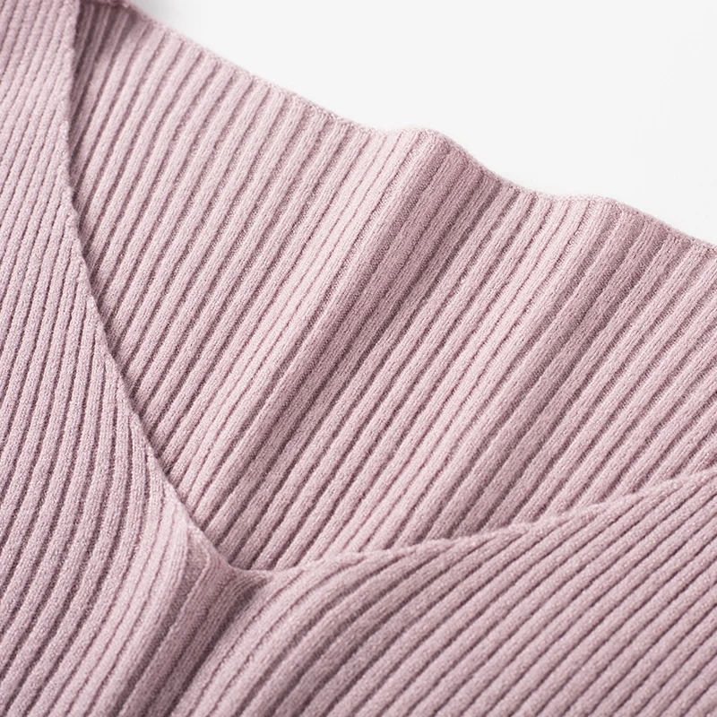 Sweater Female New Autumn V-neck Korean Fashion Self-cultivation Winter Bottoming High elasticity Knit Sweaters Women Pull | Женская