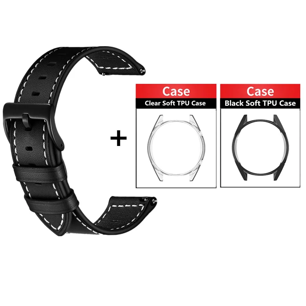Black Для huawei Watch GT/2 Pro для samsung Galaxy watch 46 мм/gear S3/Galaxy watch активный ремешок 22 мм ремешок для часов браслет с двумя чехлами - Band Color: Black