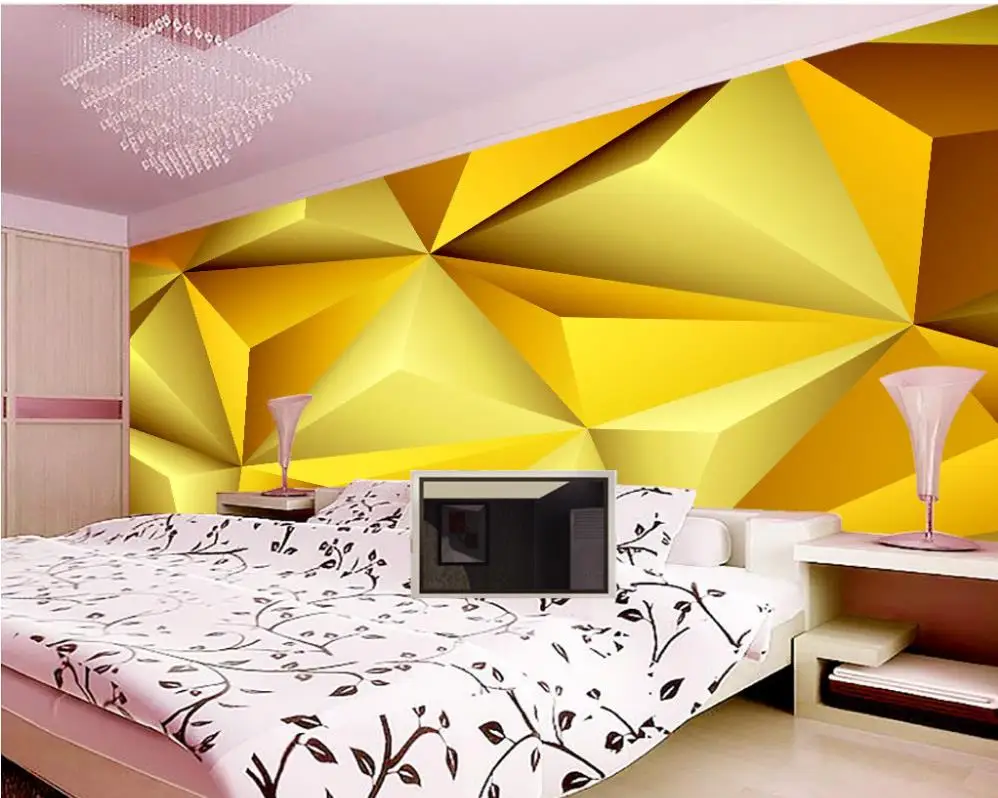 Пользовательские фото обои 3D стереоскопический Золотой Алмазный Узор для