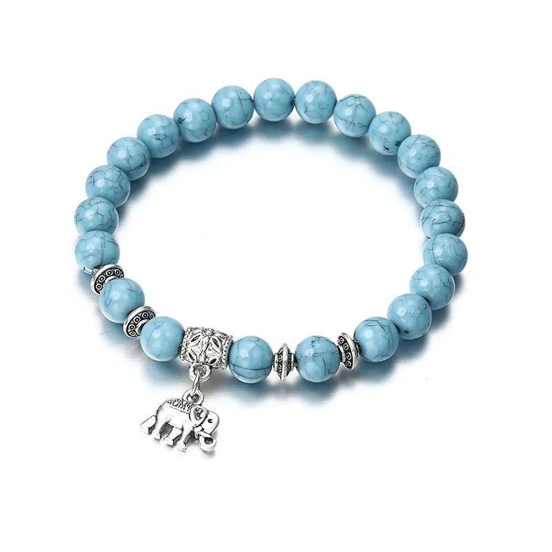 BUENOS яркий красочный натуральный вулканический камень Браслет семь чакр энергия