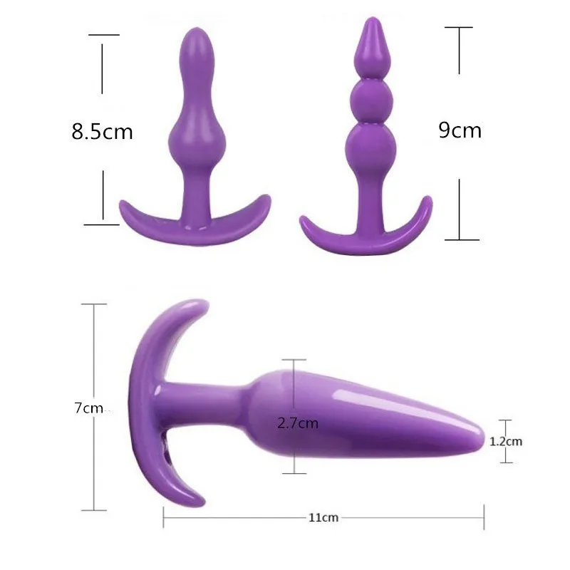 6pcs Purple Pink Silicone Anal Beads Plug Female G Spot Stimulator Male Masturbation Anus Massager Sex Toys Products for Adult |