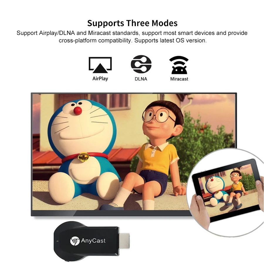 AnyCast M4 Plus 1080P беспроводной WiFi Дисплей донгл приемник HDMI переключатель мультимедиа- ТВ-карта DLNA Airplay Miracast