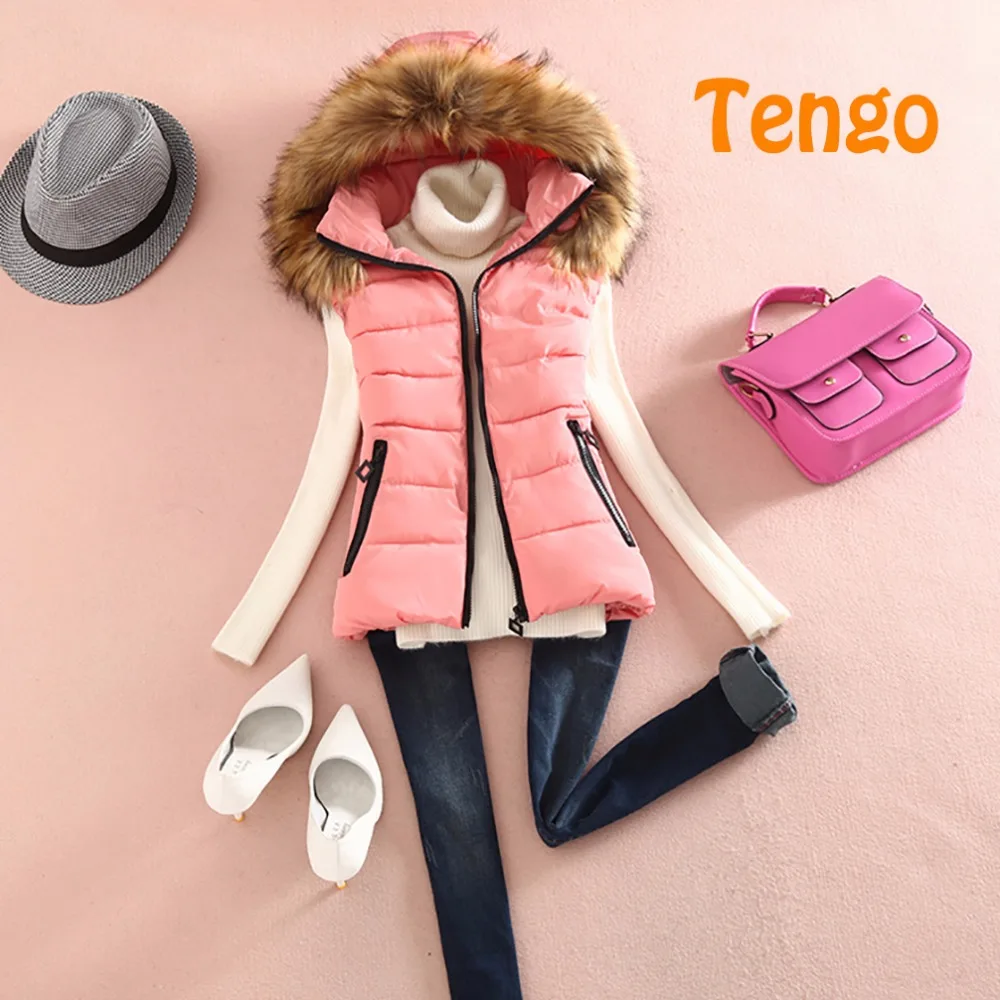 Брендовый женский жилет с капюшоном Повседневная облегающая пуховая куртка