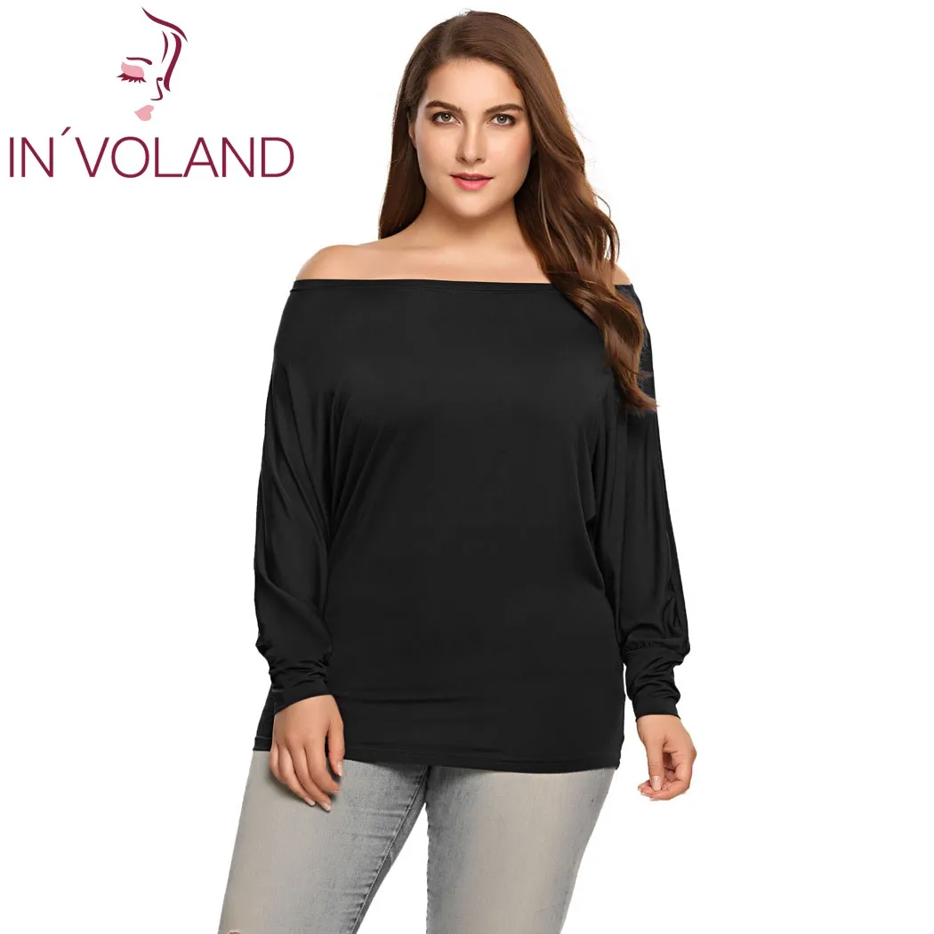 IN'VOLAND/женские футболки больших размеров Повседневная осенне-Весенняя