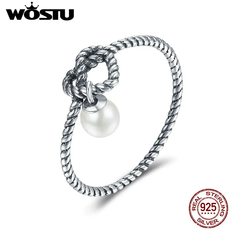 WOSTU Лидер продаж 925 пробы Серебряное сердце грации винтажные кольца для женщин Мода S925 вечерние ювелирные изделия подарок DXR163