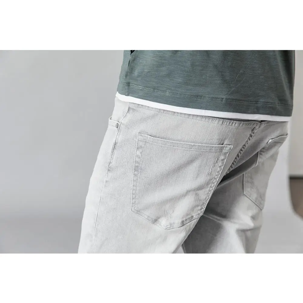 Мужские Винтажные рваные джинсы SIMWOOD 2020 светло-серые зауженные длиной до