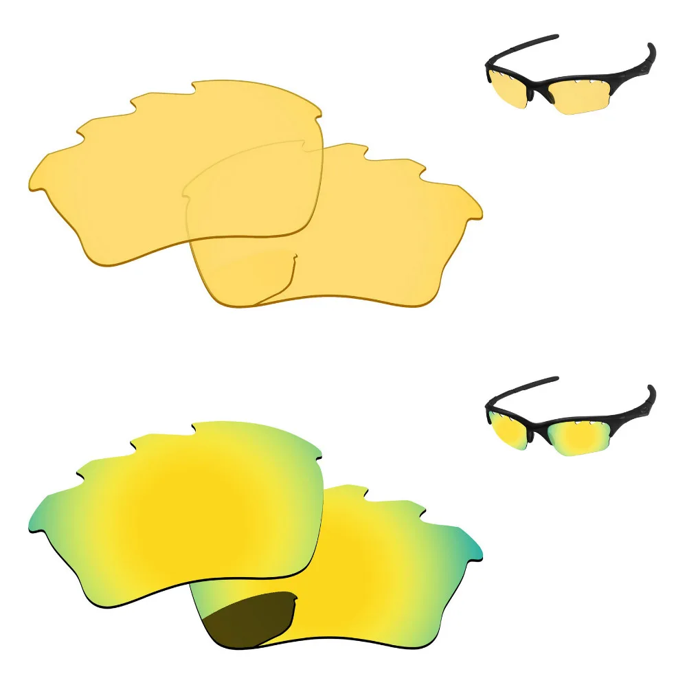 

24K золотой и кристально-желтый 2 пары сменных линз для полукуртки XLJ оправа солнцезащитных очков с вентиляцией 100% UVA & UVB защита