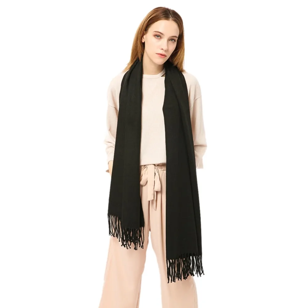 Зимний и осенний шарф Женский высококачественный теплый кашемир однотонного