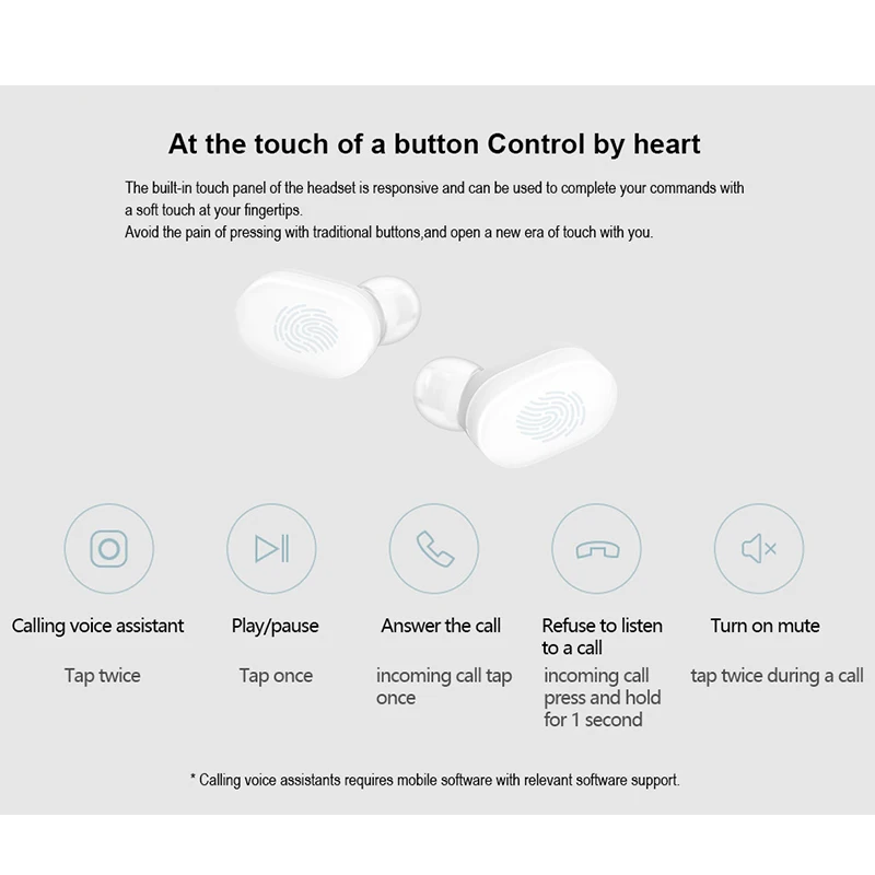 Оригинальные Bluetooth наушники Xiaomi mi AirDots TWS беспроводные вкладыши гарнитура с
