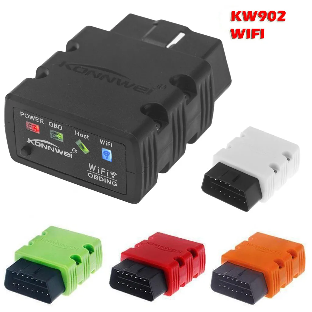 Автомобильный сканер 2019 KONNWEI KW902 WiFi ELM327 OBD2 диагностический obd ii ридер для iOS и