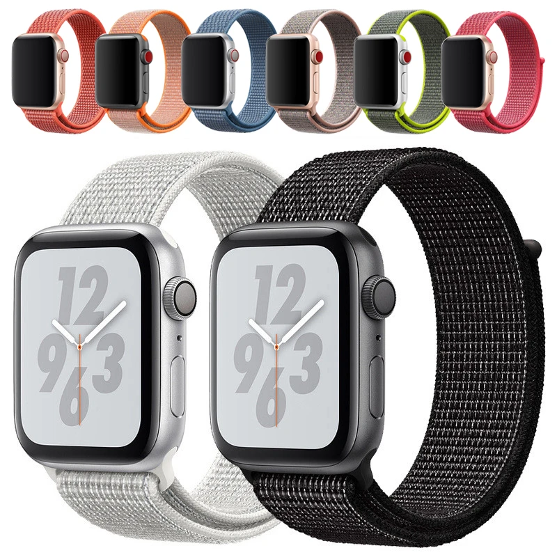 Для Apple Watch нейлоновый ремешок для часов 4 44 мм черный зеленый синий ремешок для Apple Watch наручный ремень для Apple Watch ремешок нейлон 42 мм