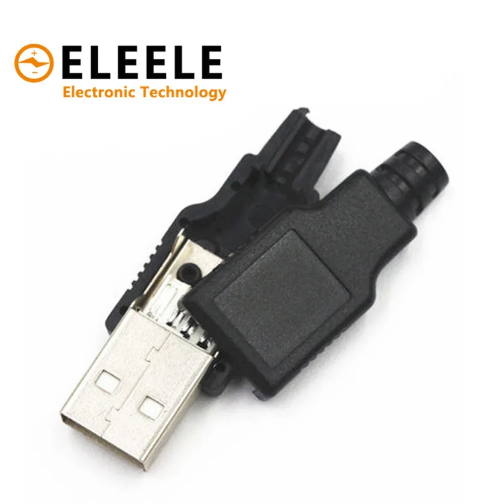 5 шт. IMC Горячее предложение Тип A входящий штекер USB 4 Pin разъем с черной Пластик