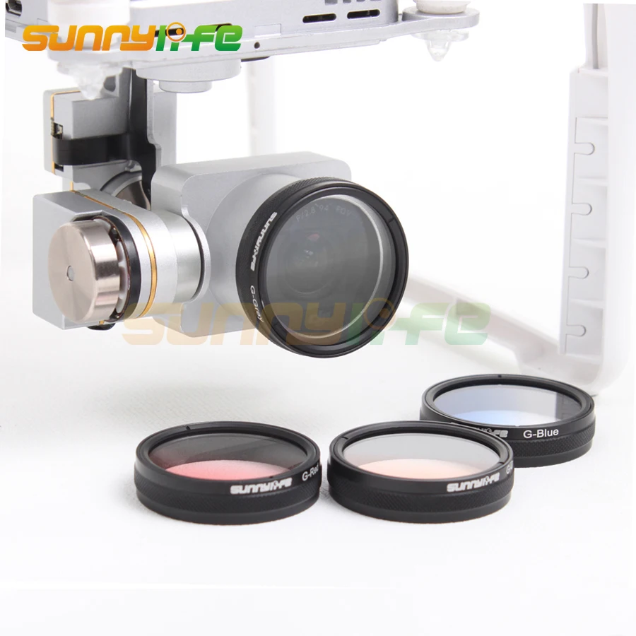 Sunnylife Camera Polarized Filters Graduated Grey/ Red/ Orange/ Blue for DJI Phantom 4/3 Advanced/Professional/Standard | Электроника