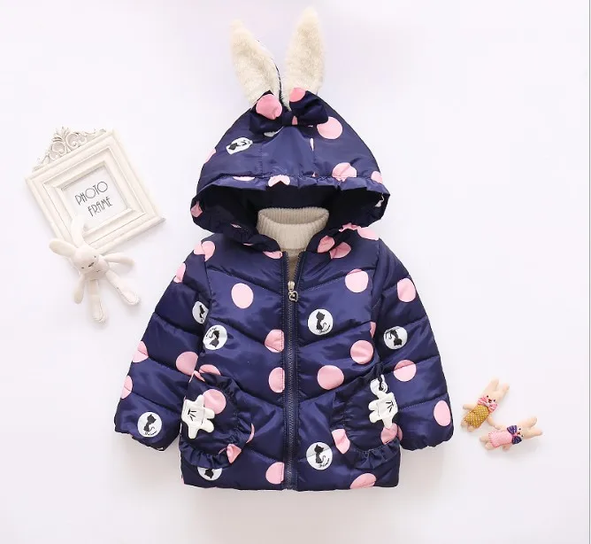 Новинка 2018 самая недорогая зимняя одежда для маленьких девочек с принтом в виде