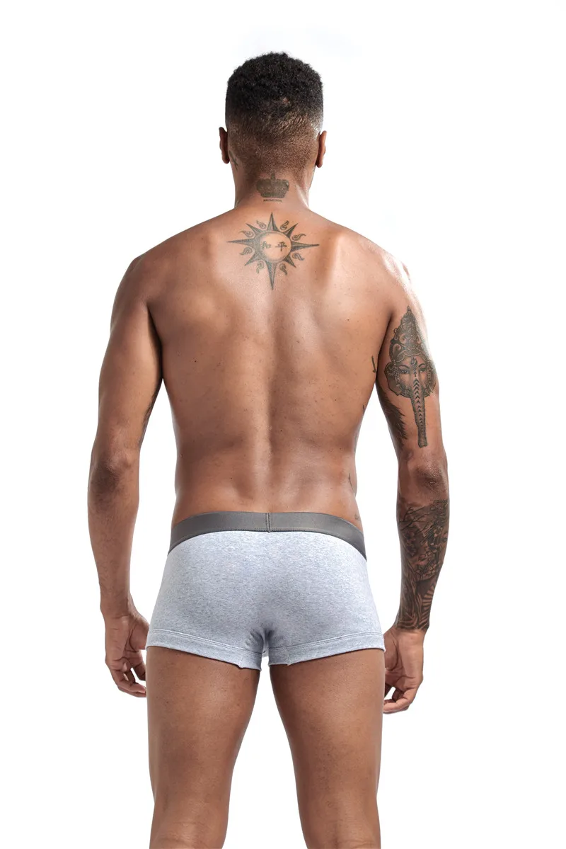 Бренд JOCKMAIL, мужское нижнее белье, трусы-боксеры, хлопок, низкая талия, сексуальные, комфортные, u-образные, мужские, дышащие, белые, мужское нижнее белье
