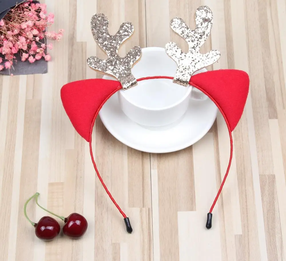 Рождественский детский головной убор для маленьких девочек милый с кошачьими