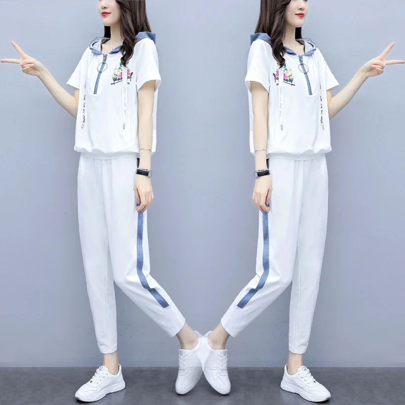 Fashion Loose Tracksuit For Women Two Piece Set Summer Big Size Casual Ensemble Femme Survetement Woman Suit Conjunto Feminino | Женская