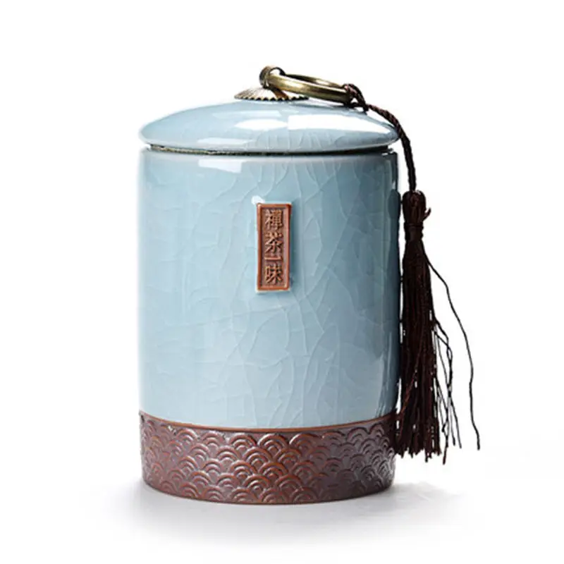 Chancha Powder Blue Ретро Китайский стиль керамическая коробка для хранения чая банки для чая 1 шт. банки для конфет контейнер для хранения еды Кухня Мини коробка для хранения специй - Цвет: Chancha Powder Blue
