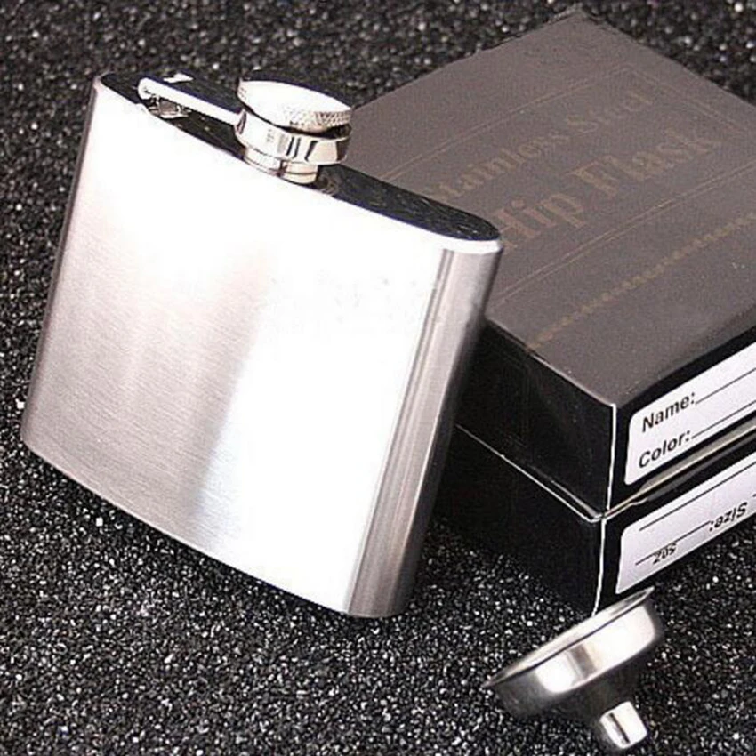 Изящные нержавеющая сталь водочный бутылочный Портативный 5 плоска мини-фляжка