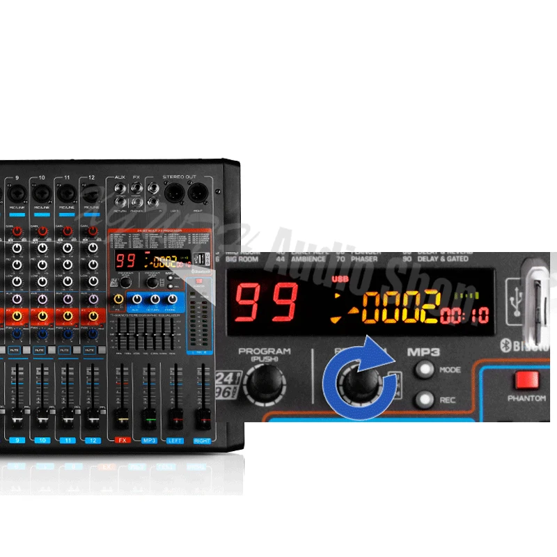 750 Вт+ 750 Вт 12 канальный усилитель звука bluetooth микшер USB 99 DSP цифровые эффекты DJ микшерный пульт Оборудование студии звукозаписи