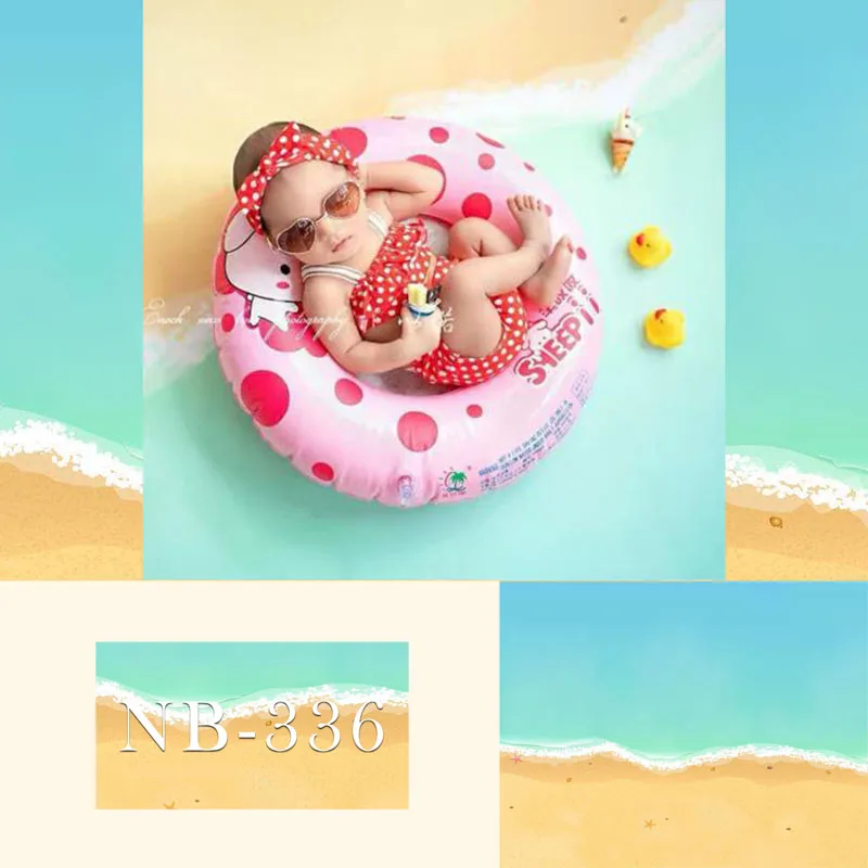 

Фон для фотосъемки новорожденных с изображением летних праздников морской пляжа морских звезд