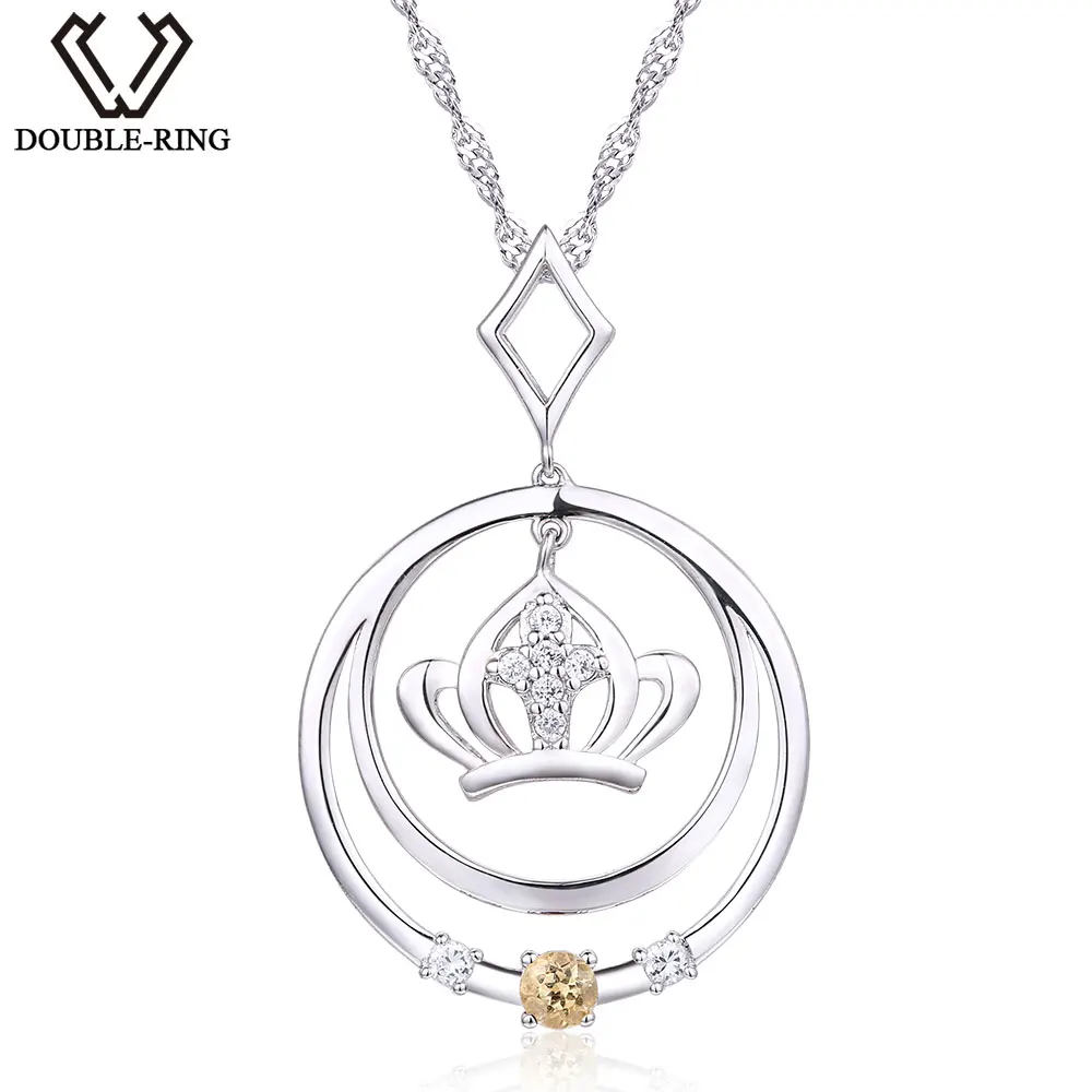 Женское ожерелье из серебра 925 пробы с натуральным Цитрином|jewelry necklace pendants|jewelry
