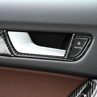 4pcs car styling carbon fiber door handle panel frame trim for audi a4 b8 2010 2011 2012 2013 2014 2015 2016