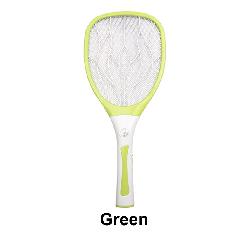 Fluorescent Green Новая электрическая ракетка от москитов, прозрачная, от комаров, usb зарядка, светодиодный, трехслойная, электрическая, летняя, незаменимая помощь для дома - Цвет: Fluorescent Green