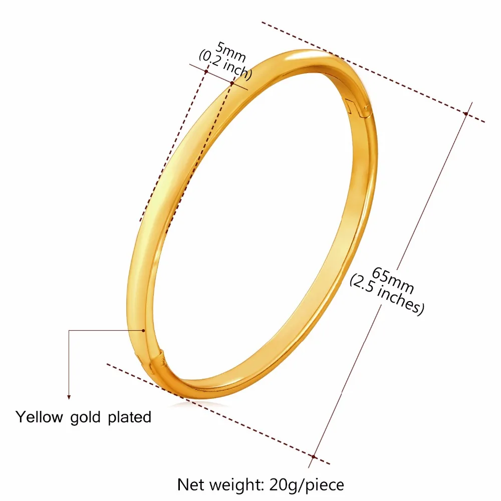 Классический дизайн женские круглые браслеты желтого золота/розового