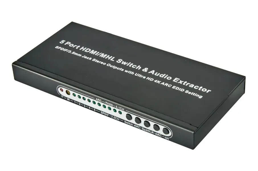 Выключатель HDMI 5x1 5 портов 4K x 2K @ 30 Гц с дуговым и ИК беспроводным дистанционным