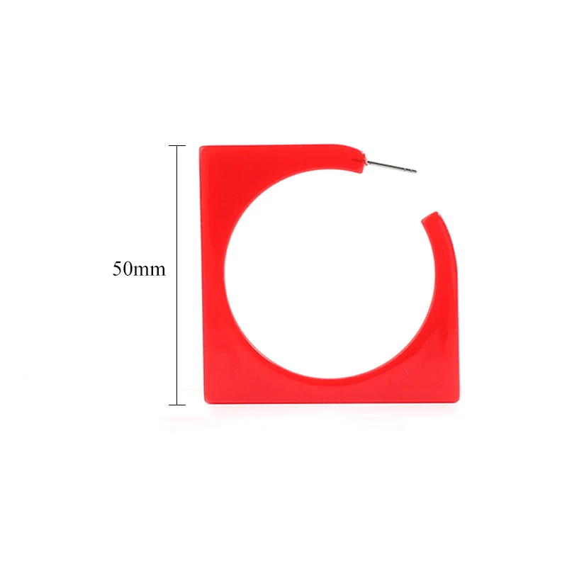 Винтажные красные/черные ацетатные полимерные геометрические серьги большие