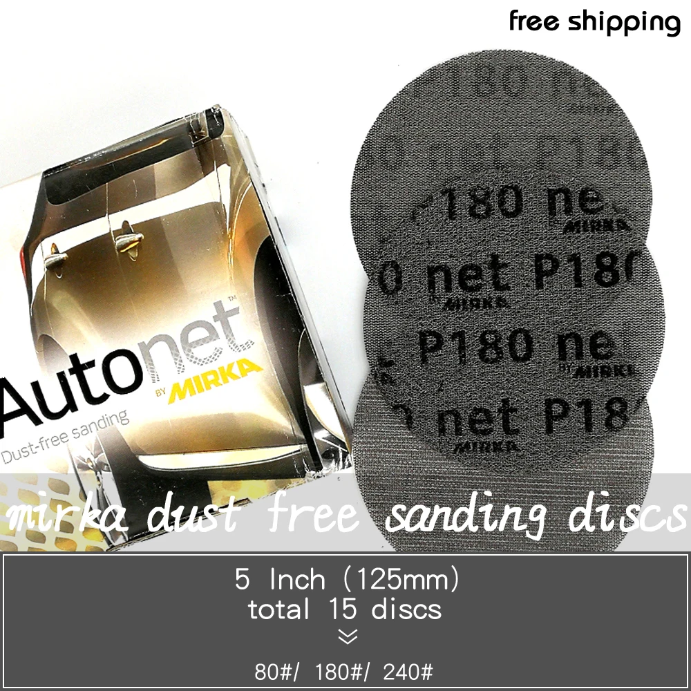 15 шт. сетчатые абразивные шлифовальные диски без пыли 5 дюймов 125 мм