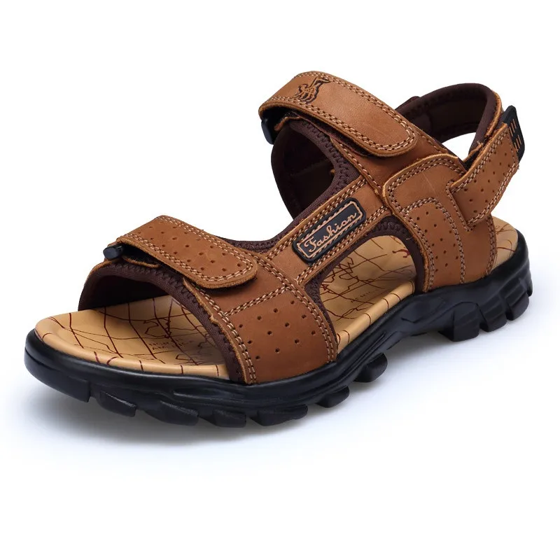 Мужские пляжные сандалии высококачественные шлепанцы с открытым носком удобная