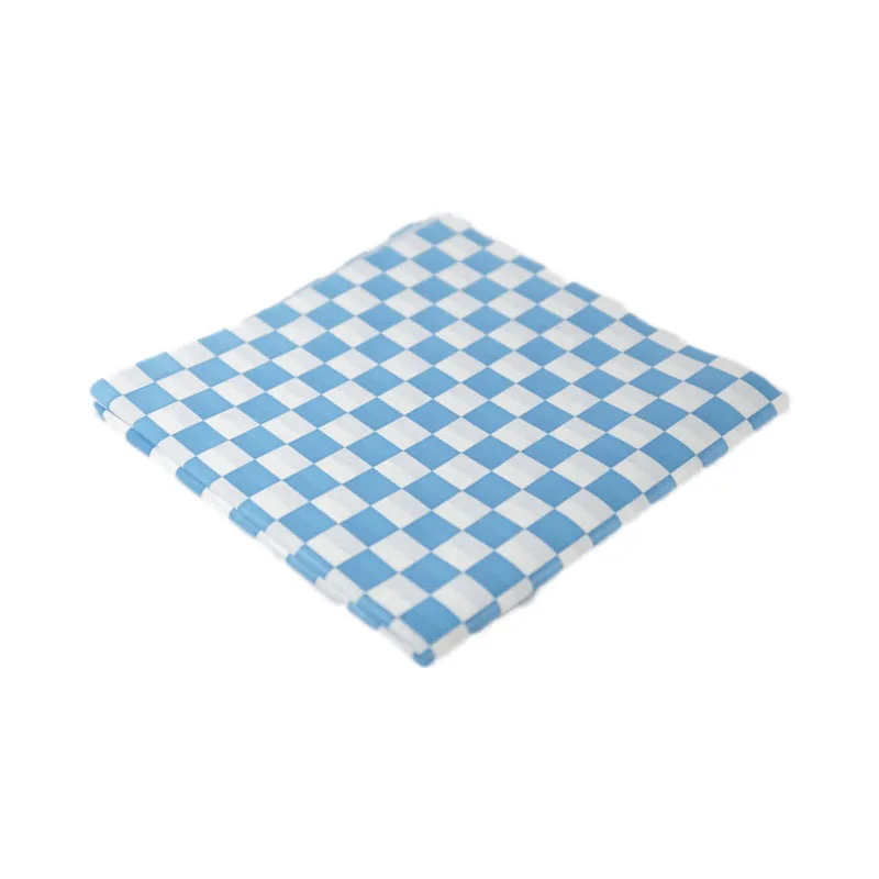 12''x12''Blue проверить сухой выпечки вощеная бумага с рисунком для кулинарно