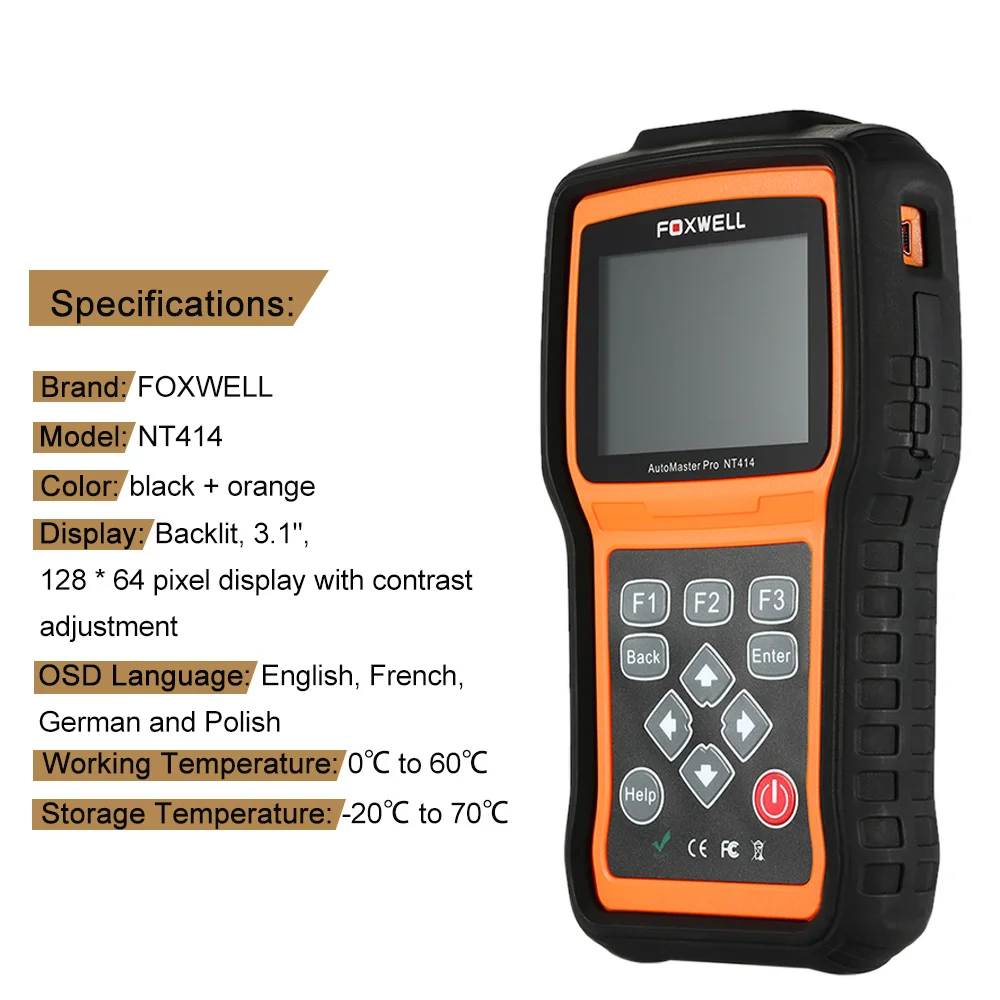 Foxwell NT414 четыре Системы АБС двигатель водителя EPB масла сброса OBD2 автомобильной
