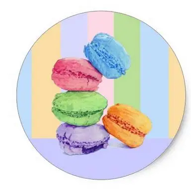 

1.5inch 5 Macarons stripes Sticker
