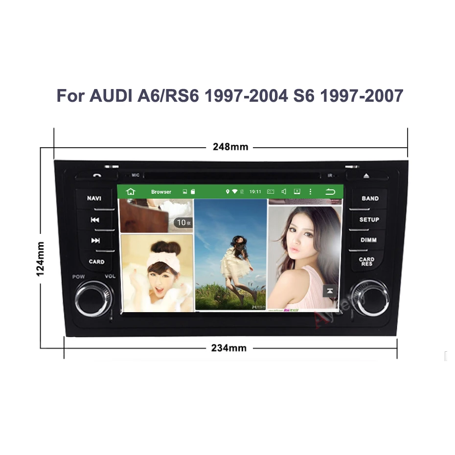 DSP ips 8 ядерный 4G 64G 2 Din android 9,0 Автомобильный мультимедийный dvd-плеер gps Навигация Аудио для Audi A6 S6 RS6 Автомагнитола стерео obd2