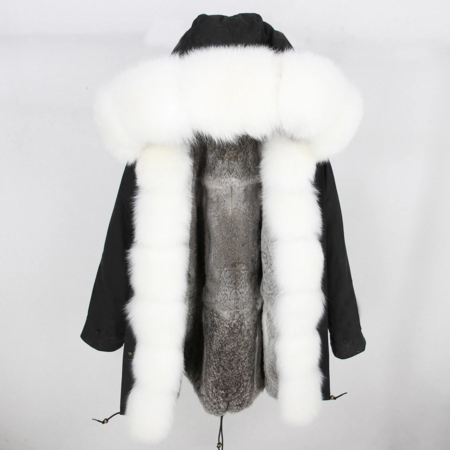 28 OFTBUY, новинка, зимняя куртка, Женская длинная парка, воротник из белого лисьего меха, капюшон, толстая, теплая, подкладка из меха кролика, верхняя одежда, уличная одежда, новинка - Цвет: 28