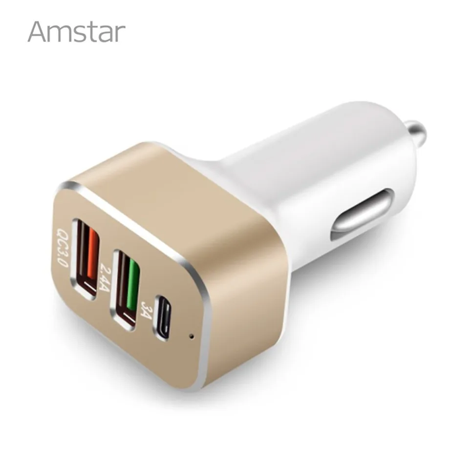 Amstar USB C автомобильное зарядное устройство с функцией быстрой зарядки 3 0 кабель